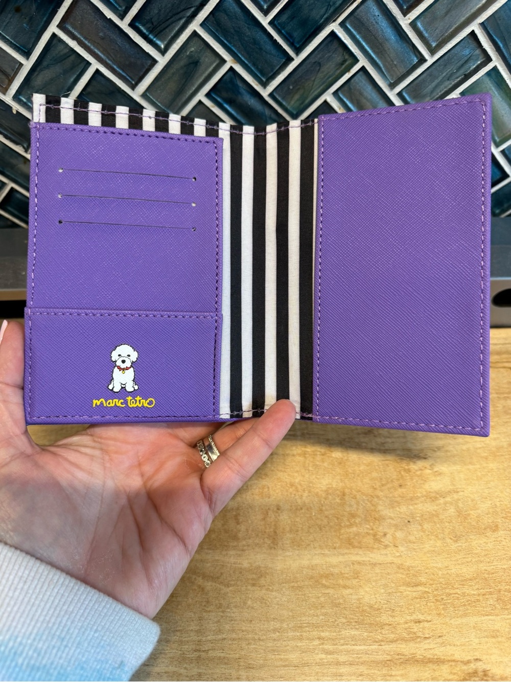 Marc Tetro Purple Puppy Passport Cover - Picture 3 of 3